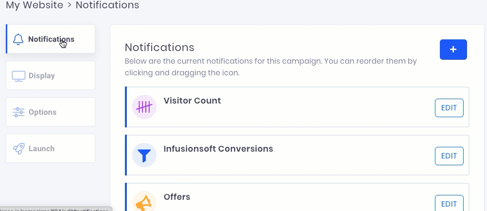 You can turn on Boomerang Tabs by going to the Options tab at the campaign level and scrolling to the bottom. Simply click the toggle and you'll start bringing people back to your website.