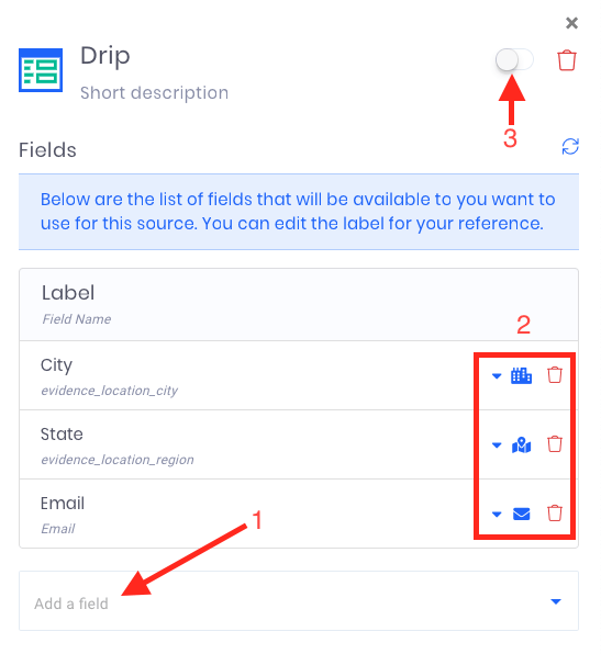 Once Evidence has found the correct form, customize the data that can be pulled from the form to display in the notification.