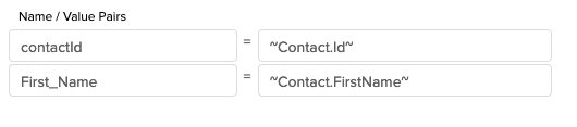 Configured fields.