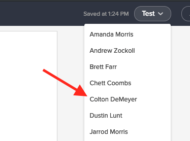 Once you have finished, click the “Test” button, and select an Infusionsoft User from the list. 