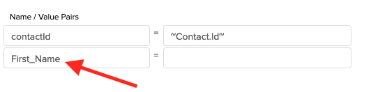 In the left box, give the field a name of “First_Name“.