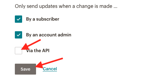 Only send updates when a change is made by...