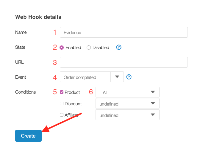 Configure the webhook settings.