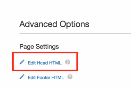 Edit Head HTML.