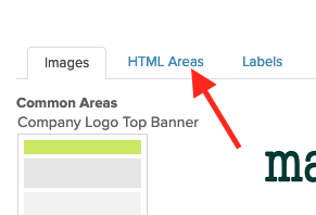 Click the “HTML Areas” tab.