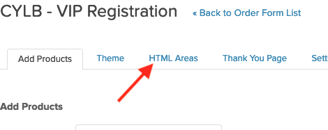 Click the “HTML Areas” tab.