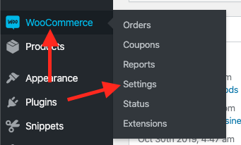 WooCommerce >> Settings