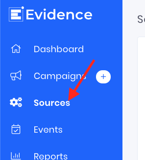 Arrow pointing to Sources