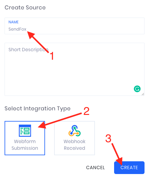 Source name and type defined.