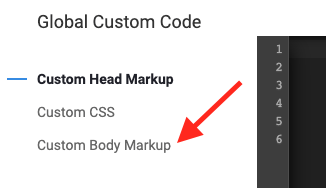 Select Custom Body Markup.