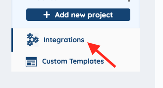 Log into your SyncSpider account and click Integrations.