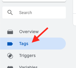 click tags from the menu on the left