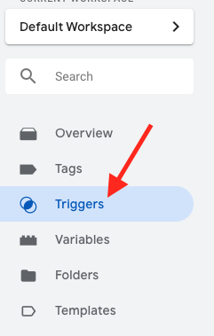 click triggers from the menu on  the left