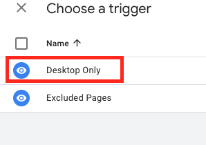 desktop only trigger