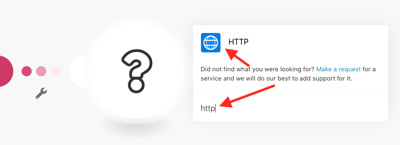 Search for HTTP and click HTTP